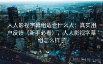 人人影视字幕组适合什么人：真实用户反馈（新手必看），人人影视字幕组怎么样了