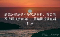 蘑菇tv资源多不多实测分析：真实情况拆解（搜索向），蘑菇影视现在叫什么