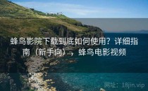 蜂鸟影院下载到底如何使用？详细指南（新手向），蜂鸟电影视频