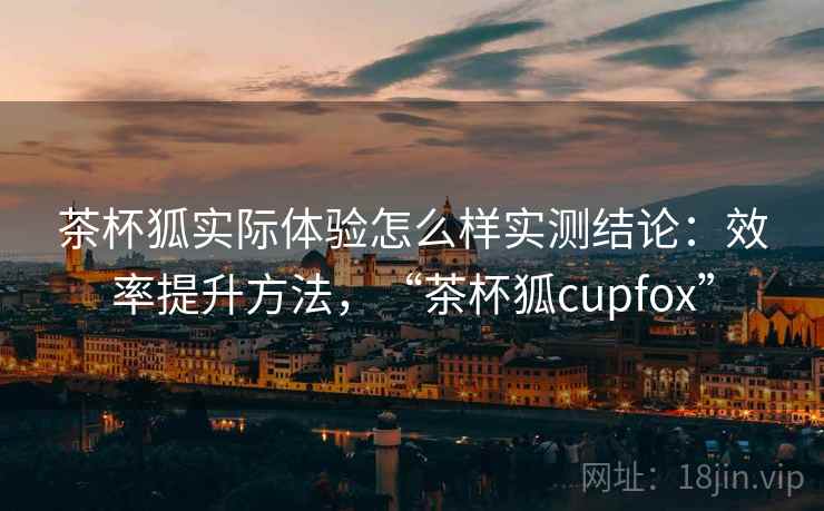 茶杯狐实际体验怎么样实测结论：效率提升方法，“茶杯狐cupfox”  第1张